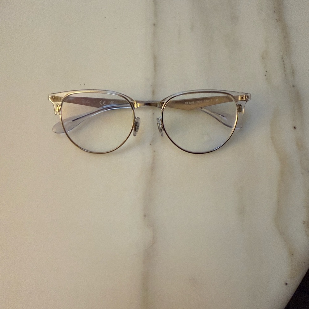 Ray Ban Metal and Clear Frame Glasses